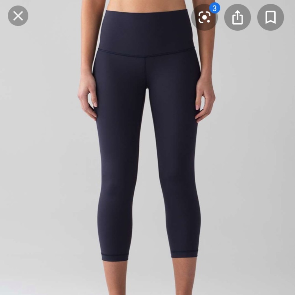 NWOT Lululemon wunder under crop 21” navy